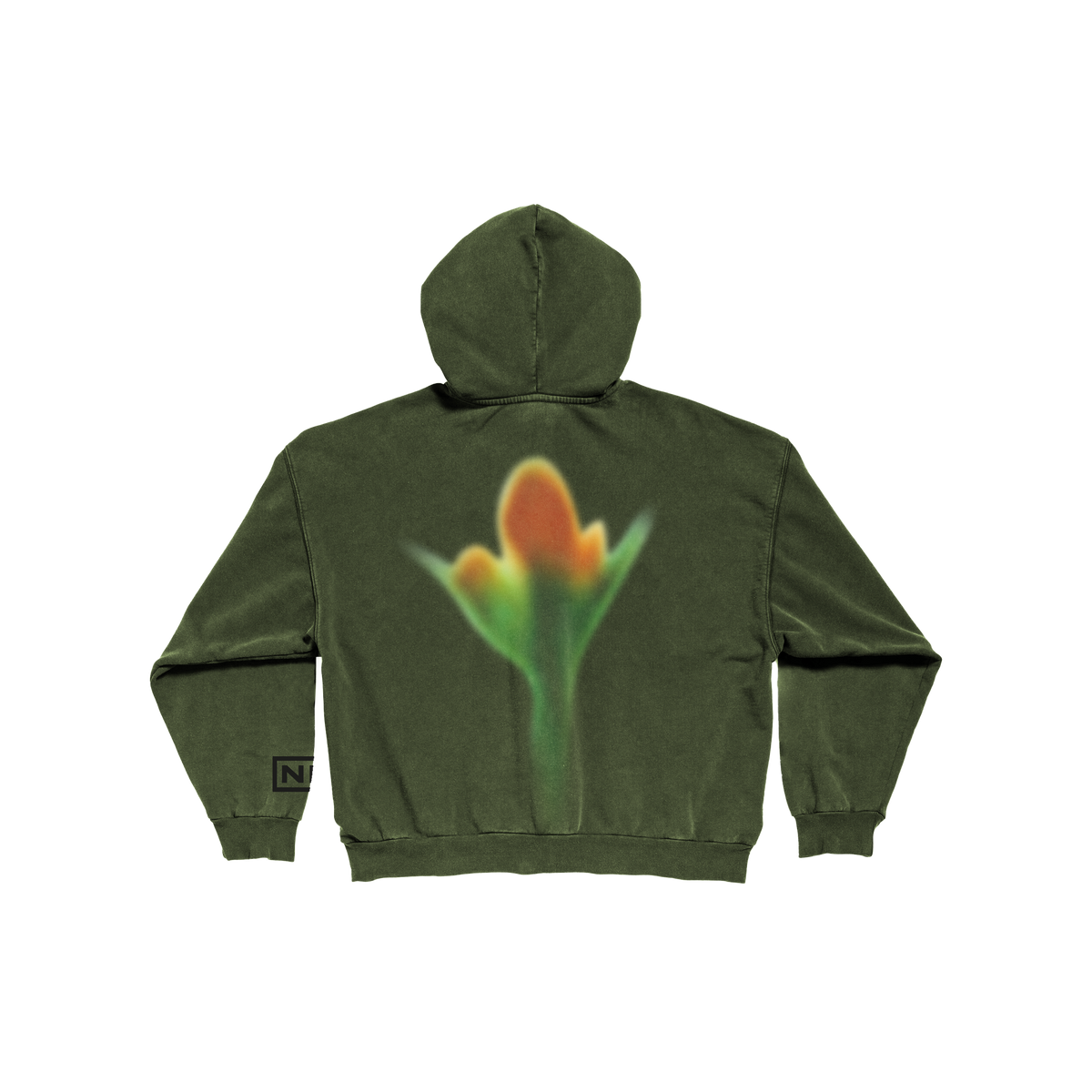 Nine Inch Nails - The Fragile Washed Zip-Up Green Hoodie
